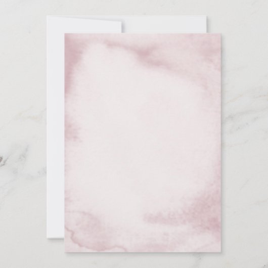 Waterverf Blush roze Afstuderen menu Kaart (Achterkant)
