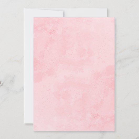 Waterverf Blush Roze Baby In Bloom Meisje Douche Kaart (Achterkant)