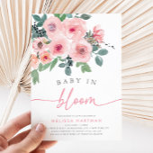 Waterverf Blush Roze Baby In Bloom Meisje Douche Kaart