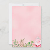 Waterverf Blush Roze Beer Meisje Baby shower Bloem Kaart (Achterkant)