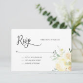Waterverf Blush Roze Beige Floral Wedding RSVP Kaartje (Staand voorkant)