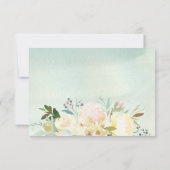 Waterverf Blush Roze Beige Floral Wedding RSVP Kaartje (Achterkant)