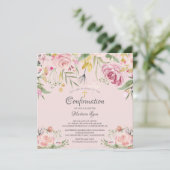 Waterverf Blush roze bevestiging Kaart (Staand voorkant)