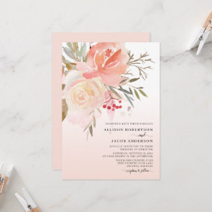 Waterverf Blush roze bleekband Kaart
