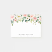 Waterverf Blush Roze Bloem Gepersonaliseerd Post-it® Notes (Voorkant)