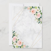 Waterverf Blush Roze Bloemen Boho Bruiloft Kaart (Achterkant)