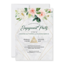 Waterverf Blush Roze Bloemen Boho Verlovingsfeest