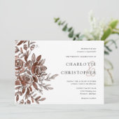 waterverf blush roze bloemen horizontale bruiloft kaart (Staand voorkant)