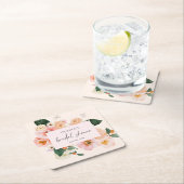 Waterverf Blush Roze Bloemen Kartonnen Onderzetters (Insitu)