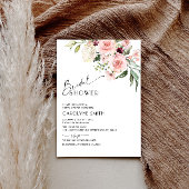 Waterverf Blush Roze Bloemen Vrijgezellenfeest Inv Kaart