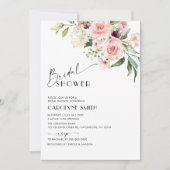 Waterverf Blush Roze Bloemen Vrijgezellenfeest Inv Kaart (Voorkant)