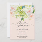 Waterverf Blush Roze Bloemen Vrijgezellenfeest Kaart (Voorkant)