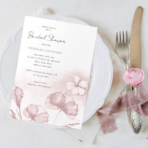 Waterverf Blush Roze Bloemen Vrijgezellenfeest Kaart