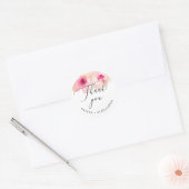 Waterverf blush roze bloemenbruiloft bedankt ronde sticker (Envelop)