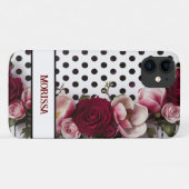 waterverf blush roze bordeaux roos polka dots Case-Mate iPhone case (Achterkant (horizontaal))