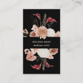 Waterverf Blush Roze Bourgogne Bloemen Visitekaartje (Voorkant)