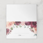 Waterverf Blush Roze Bourgogne Roos Bloemen Bruilo Plaatskaartje (Buitenkant ongevouwen)