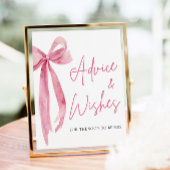 Waterverf Blush Roze Bow Advies en Wensen Sign Poster