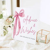 Waterverf Blush Roze Bow Advies en Wensen Sign Reclamebord Met Voetstuk