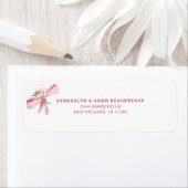 Waterverf Blush Roze Bow Baby shower Etiket (Insitu)