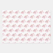 Waterverf Blush Roze Bow Baby shower Inpakpapier Vel (Voorkant)