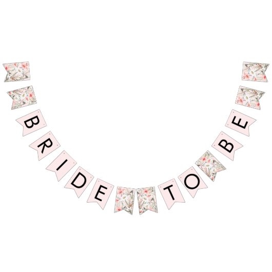 Waterverf Blush Roze Bruids Bunting Banner (Alle)