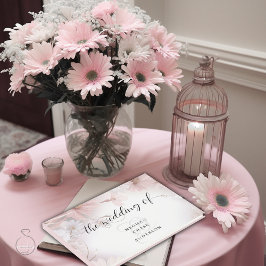 Waterverf Blush Roze Daisies Gastenboek