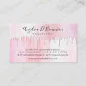 Waterverf Blush roze druppels Glam Makeup Mode Visitekaartje (Achterkant)