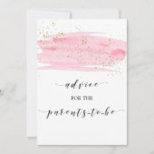 Waterverf Blush roze en Gold Advice Sign Kaart (Voorkant)