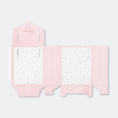 Waterverf Blush Roze en Roos Gouden Polka Dot Baby Bedankdoosjes (Uitgevouwen)