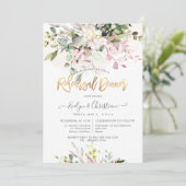 Waterverf Blush Roze Eucalyptus repetitie Dinner Kaart (Staand voorkant)