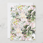 Waterverf Blush Roze Eucalyptus repetitie Dinner Kaart (Achterkant)