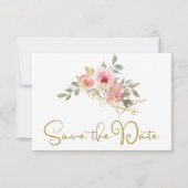 Waterverf Blush roze flesje opslaan Datum Save The Date (Voorkant)