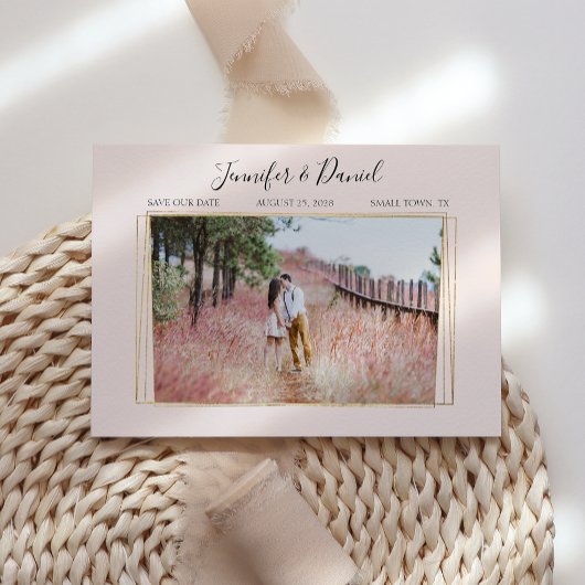 Waterverf Blush roze flesje opslaan Datum Save The Date