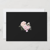 Waterverf Blush Roze Floral Black 3-foto Save The Date (Achterkant)