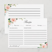 Waterverf blush roze floral receptenkaart briefkaart (Voorkant / Achterkant)