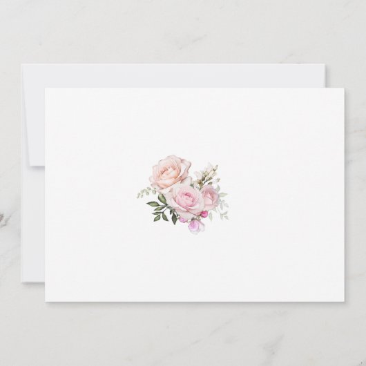 Waterverf Blush Roze Floral White 3Foto Save The Date (Achterkant)