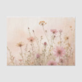 Waterverf Blush Roze Gele Wildflower Decoupage Tissuepapier (Voorkant)