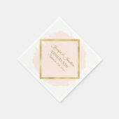 Waterverf Blush Roze Goud Lijst bruiloft Servet (Hoek)