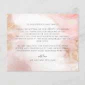 Waterverf Blush Roze Gouden Inkt Dank u Kaart (Achterkant)