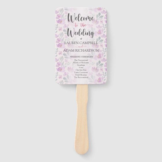 Waterverf Blush roze Handwaaier (Voorkant)