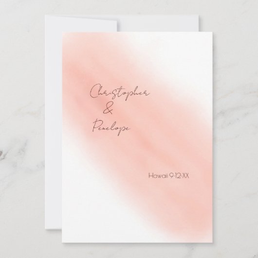 Waterverf Blush roze kalligrafie Opslaan Datum Kaart (Voorkant)