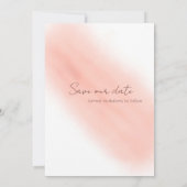 Waterverf Blush roze kalligrafie Opslaan Datum Kaart (Achterkant)
