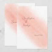 Waterverf Blush roze kalligrafie Opslaan Datum Kaart (Voorkant / Achterkant)