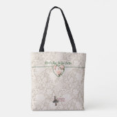 Waterverf Blush Roze & Kant Roos Bloemenbruid Tote Bag (Achterkant)