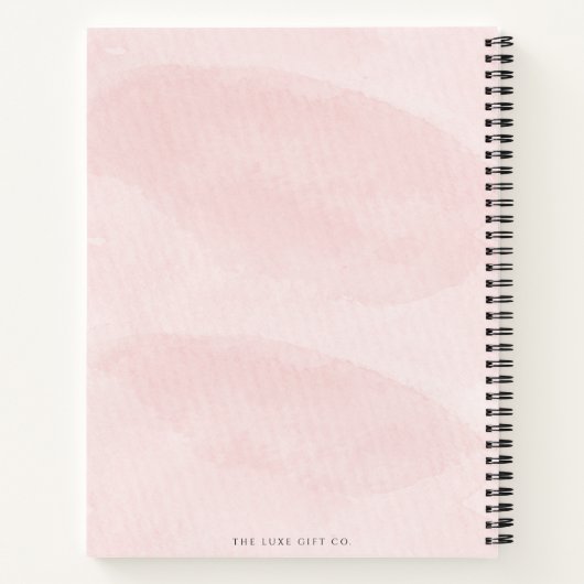  Waterverf Blush Roze Koppels Blank Recept Notitieboek (Achterkant)
