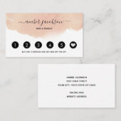 Waterverf Blush roze logo Klantenkaartje (Voorkant / Achterkant)