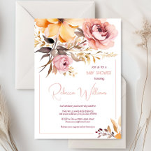 Waterverf blush roze meisje baby shower uitnodigin