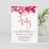 Waterverf Blush roze orchideeën 40e verjaardag Kaart (Staand voorkant)