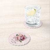 Waterverf Blush Roze Pioen Marmer Bruiloft Kartonnen Onderzetters (Insitu)